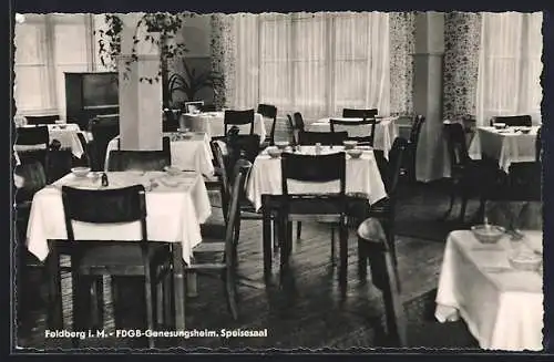 AK Feldberg i. M., Speisesaal im FDGB-Genesungsheim