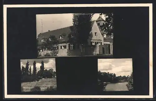 AK Prebelow /Neuruppin, Jugendherberge, Blick über den See