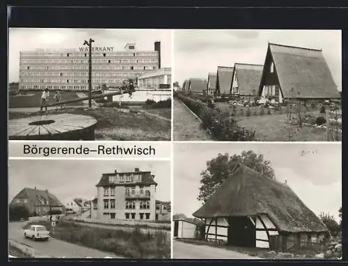 AK Börgerende-Rethwisch /Bad Doberan, FDGB Erholungsheim Waterkant, Häuser mit Reetdächern