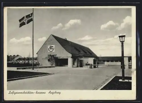 AK Augsburg, Luftgaunachrichten-Kaserne, Reichskriegsflagge