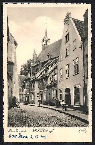 AK Stralsund, Blick in die Schillerstrasse