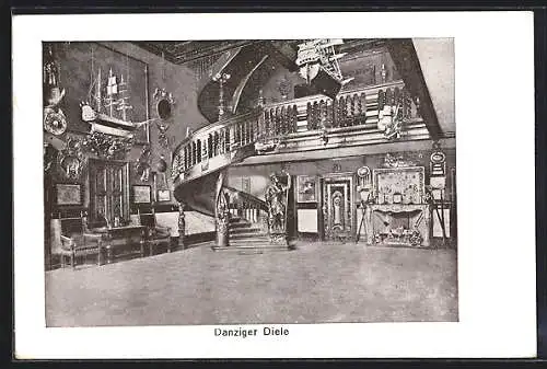 AK Danzig, Innenansicht der Danziger Diele