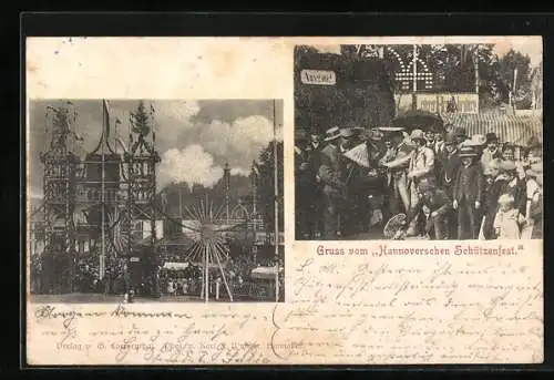 AK Hannover, Eingang und Besucher des Hannoverschen Schützenfests