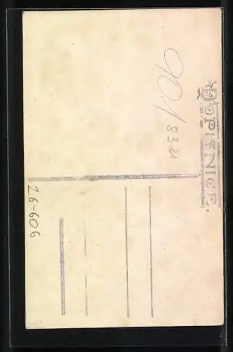 Künstler-AK Handgemalt: Jäger mit Mädel in Tracht