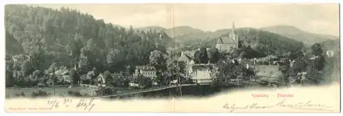 Klapp-AK Kaumberg, Panoramablick auf den Ort