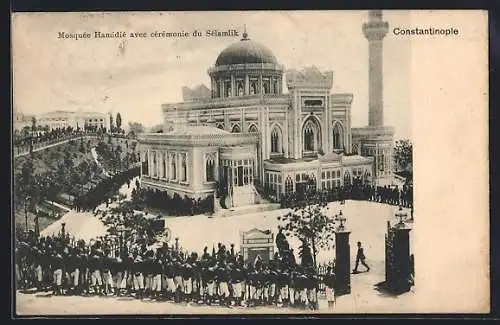 AK Constantinople, Mosquée Hamidié avec cérémonie du Sélamlik