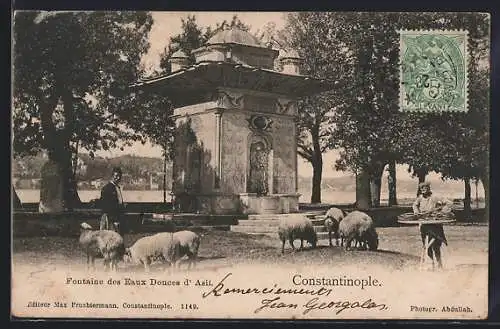 AK Constantinople, Fontaine des Eaux Douces d`Asil