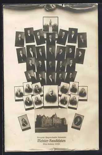 AK Holzminden, Herzogliche Bauwerkschule, Meisterkandidaten des Winter-Semesters 1907