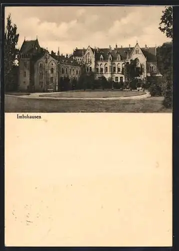 AK Imbshausen, Schloss mit Anlage, Frontansicht