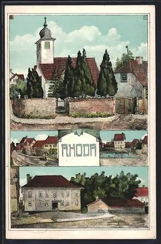 AK Rhoda, Ortsansicht, Strassenpartie