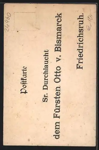 Lithographie Glücksburg, Bundesfechtschule No. II, zum 80. Geburtstag des Fürsten Otto v. Bismarck