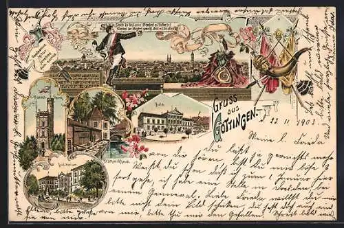 Lithographie Göttingen, Auditorium, Bismarckhaus, Aula