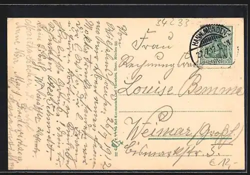 AK Wilhelmshausen, Waldgasthaus Iserberg, direkt am Bahnhof