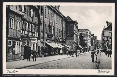 AK Paderborn, Hotel, Café, Geschäftspartie in der Westernstrasse