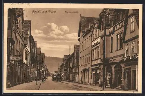 AK Rinteln a. d. Weser, Klosterstrasse mit Geschäften