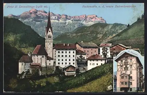 AK Pieve di Livinallongo, Gasthof Alpino, Ortsansicht mit Buchenstein a. d. neuen Dolomitenstrasse
