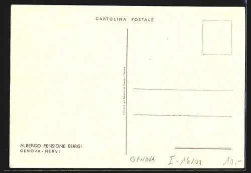 Künstler-AK Genova, Nervi, Albergo Pensione Bürgi