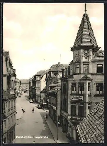 AK Radeberg, Blick in die Hauptstrasse