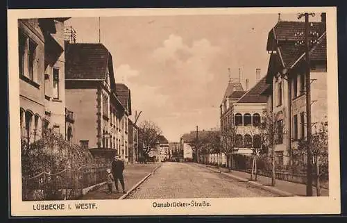 AK Lübbecke i. Westf., Partie auf der Osnabrücker-Strasse