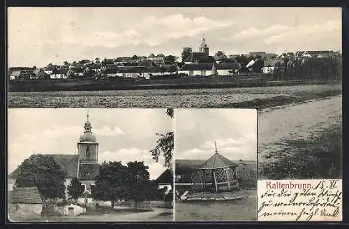 AK Kaltenbrunn / Opf., Kirchenpartie, Pavillon, Ortspanorama