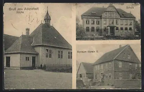 AK Adenstedt / Peine, Konsum-Verein II, Schule und Kirche