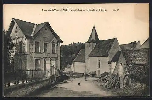 AK Azay-sur-Indre, L'Ecole et l'Eglise