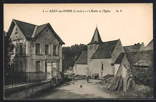 AK Azay-sur-Indre, L'Ecole et l'Eglise