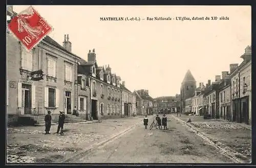 AK Manthelan, Rue Nationale, L'Eglise, datant du XII siècle