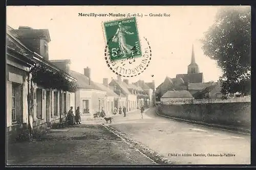 AK Marcilly-sur-Maulne, Grande Rue