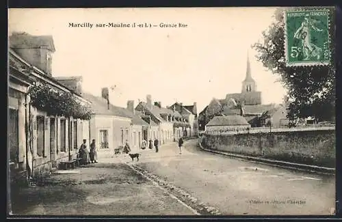 AK Marcilly-sur-Maulne, Grande Rue