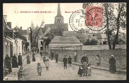 AK Marcilly-sur-Maulne, Route du Lude