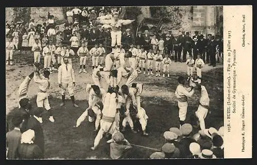 AK Bueil /Indre-et-Loire, Fete du 20 Juillet 1913, Societe de Gymnastique, Pyramide