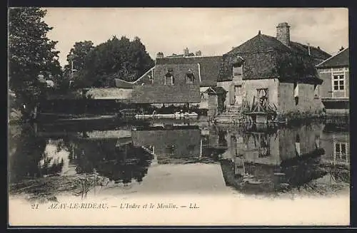 AK Azay-le-Rideau, L`Indre et le Moulin