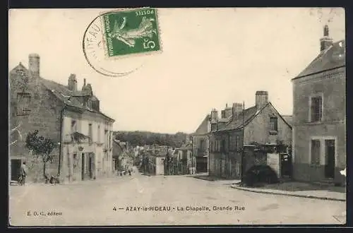 AK Azay-le-Rideau, La Chapelle, Grande Rue