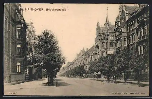 AK Hannover, Blick in die Bödekerstrasse