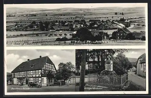 AK Heinum, Gasthaus Büsse, Kriegerdenkmal, Gesamtansicht