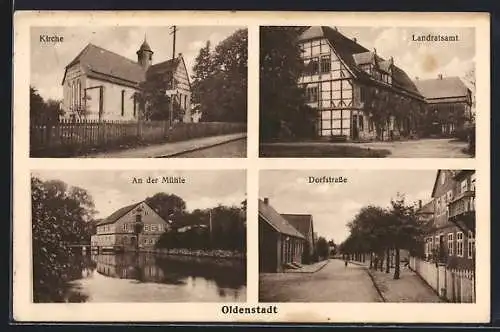 AK Oldenstadt, Dorfstrasse, Landratsamt, An der Mühle