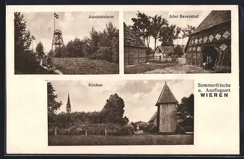 AK Wieren, Alter Bauernhof, Aussichtsturm, Kirchen