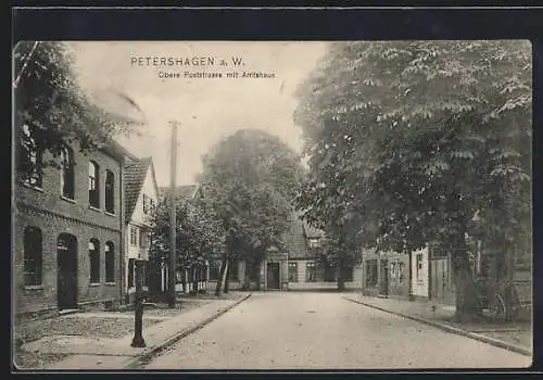 AK Petershagen /Weser, Obere Poststrasse mit Amtshaus