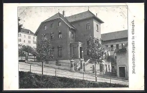 AK Ebingen, Methodisten-Kapelle mit Strasse