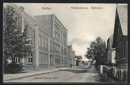 AK Soltau, Mühlenstrasse mit Schulen