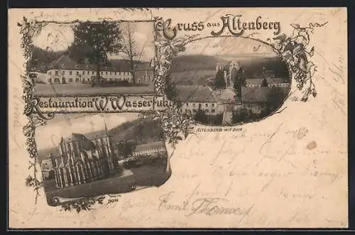 AK Altenberg / Rheinland, Das Restaurant W. Wasserfuhr, der Dom