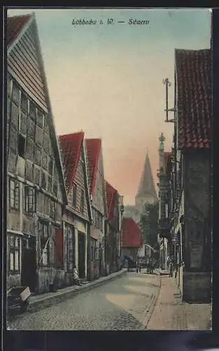 AK Lübbecke i. W., Die Strasse am Scharrn