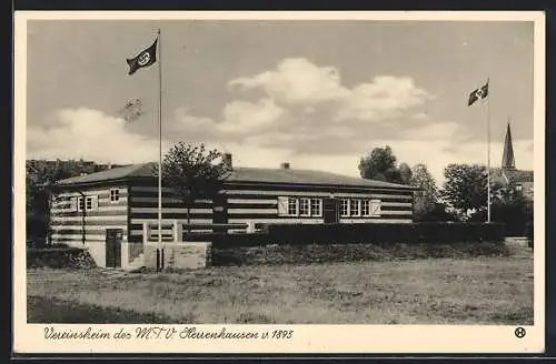 AK Hannover, Vereinsheim des MTV Herrenhausen mit flaggen