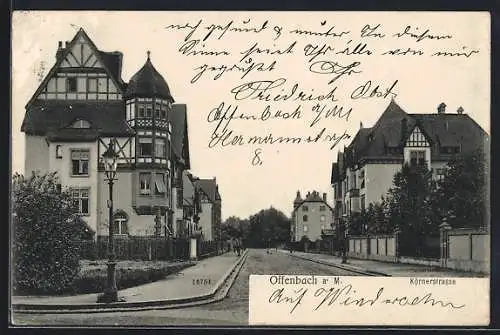 AK Offenbach / Main, Blick in die Körnerstrasse