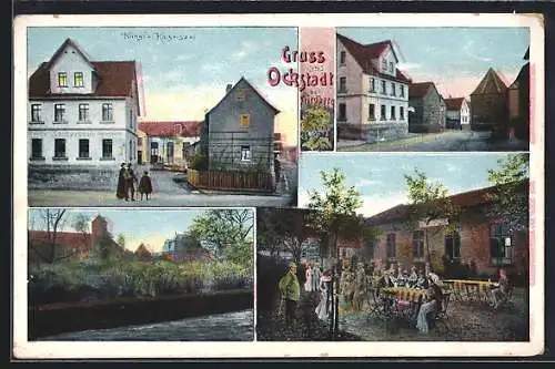 AK Ockstadt bei Friedberg, Restaurant Klingl`s Kaisersaal, Strassenpartie