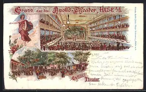 Lithographie Halle a. S., Apollo-Theater, Sommer-Theater