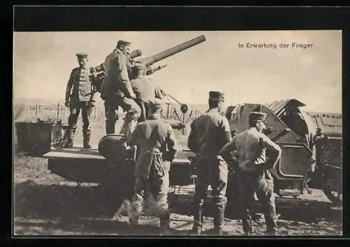 AK Soldaten an der Flak in Erwartung der Flieger