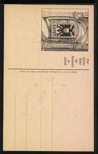 AK Lübeck, Der Eiserne Adler am Rathaus, A-D-1915, Nagelung