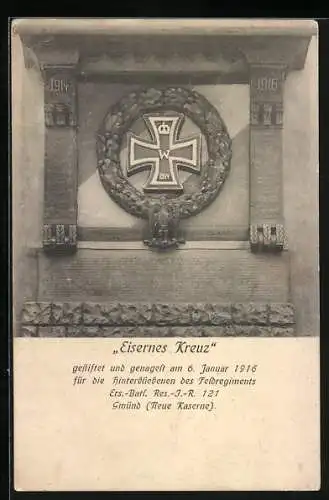 AK Gmünd, Nagelung Eisernes Kreuz für die Hinterbliebenen d. Feldregiments Ers.-Batl. Res.-J.-R. 121